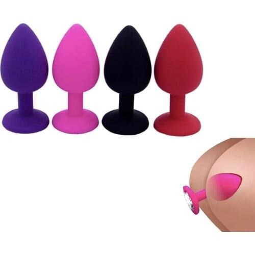Adult Sex Hot Sale Big Medium and Small Four Colors Silicone Backcourt Anal Plug Alternative Couple Flirting Sex Products