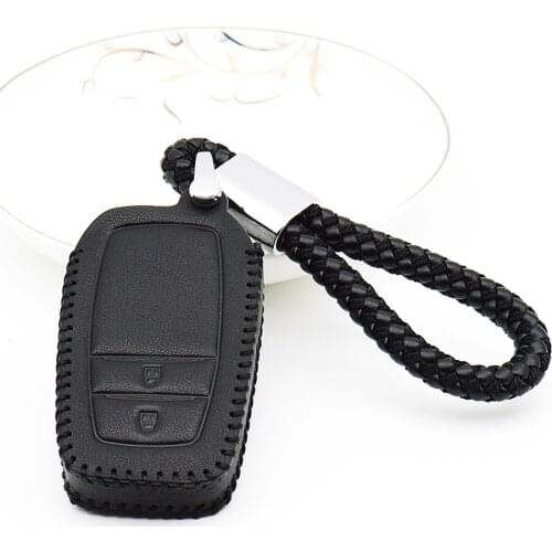 Car Key Cover Case For Toyota Chr Corolla Camry Aygo Prius Rav4 Avensis Yaris Auris Genuine Leather Key Ring Protection Bag