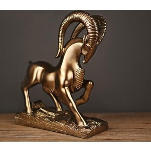 1 PCS RESIN TECHNOLOGY BUSINESS GIFTS AMERICAN STYLE ANTIQUE BRONZE HOME FURNISHINGS PORTRAITS CREATIVE BIGHORN LU622433