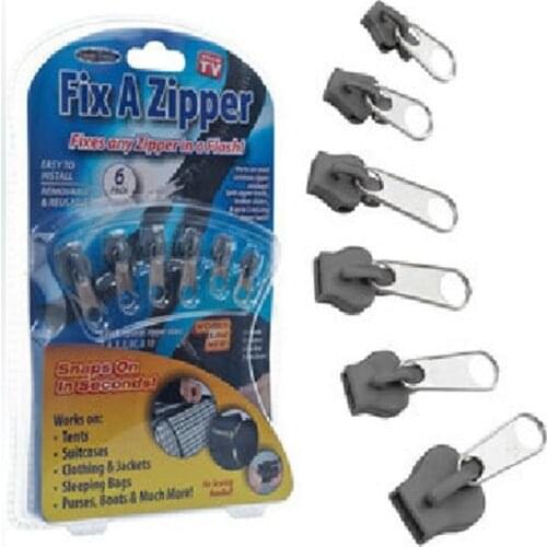 Fix A Zipper 6PCS Instant Zipper Universal Instant Fix Zipper Repair Kit Replacement Zip Slider Teeth Rescue New Design Zippers