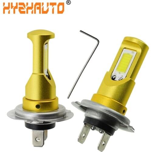 HYZHAUTO 2Pcs H7 LED Car Fog Lights High Power COB Auto Front Fog Lamp Bulbs White Yellow 2000LM Constant Current 12-24V
