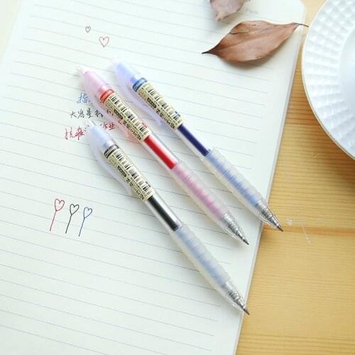 Mirui stationery Korean creative super soft grip rubber cushion high-capacity students homework clicked gel red blue black ink