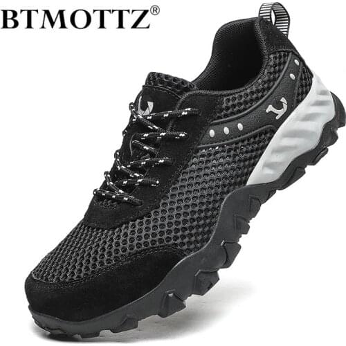 Summer Men Sneakers Outdoor Mesh Men Climbing Hiking Shoes Breathable Mens Casual Shoes Lightweight Walking Trainers Zapatillas