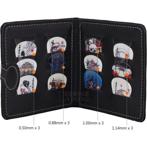 Guitar Picks Bag Holder Pack Including 12 Rock Picks Wholesale - Black