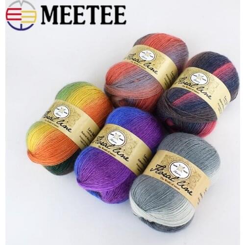 Meetee 3pcs*100g/roll Soft 100% Cashmere Wool Yarn Hand-knitting Fancy Crochet Woolen Thread Knitting for Scarf Shawl Hat AP420