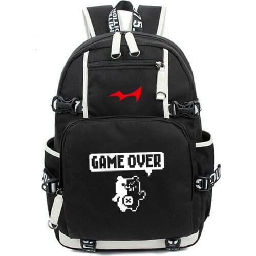 Fashion Dangan Ronpa Danganronpa Monokuma Game Over Cosplay Backpack Men USB Charging Travel Backpack School Bag for Teenager