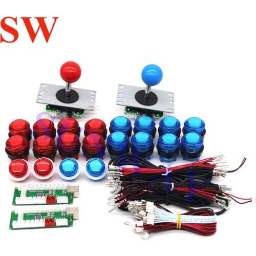 Arcade Joystick DIY Kit Zero Delay Arcade DIY Kit USB Encoder To PC Arcade Sanwa Joystick + LED Push Buttons For Arcade DIY Kits