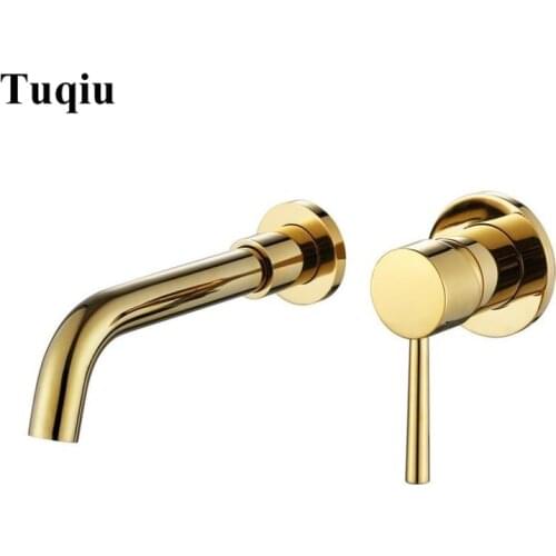 Wall Mounted Brass Basin Faucet Single Handle Mixer Tap Hot Cold Bathroom Water Wholesale Bath Matt Black White Rose Gold Set