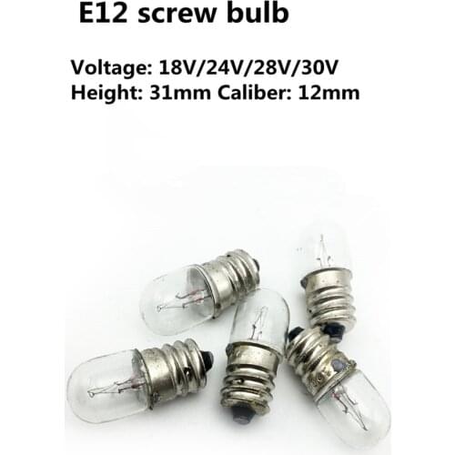 Screw E12 18V small bulb E12 24V instrument lamp beads E12 28V equipment lamp E12 30V 10pcs/lot