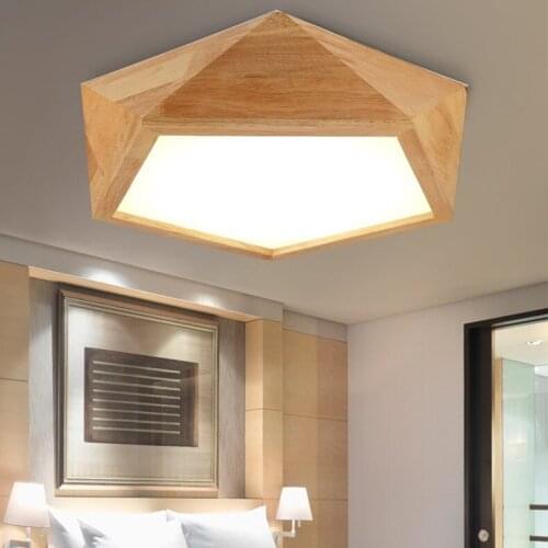 2017 New Design Modern Led Ceiling Lights With Square Wood Frame Lamparas De Techo Japanese Style Lamps For Bedroom