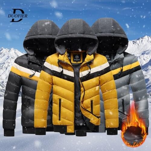 2021 New Winter Jacket Men Thicken Warm Parkas Coat Hooded Detachable-hat Mens Coat Fashion Outdoor Clothing Long Sleeve Zipper