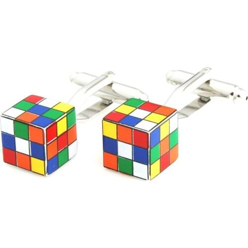 YH-1913 Novelty Magic Cube,Jigsaw Puzzle Pieces,Cross Cufflinks