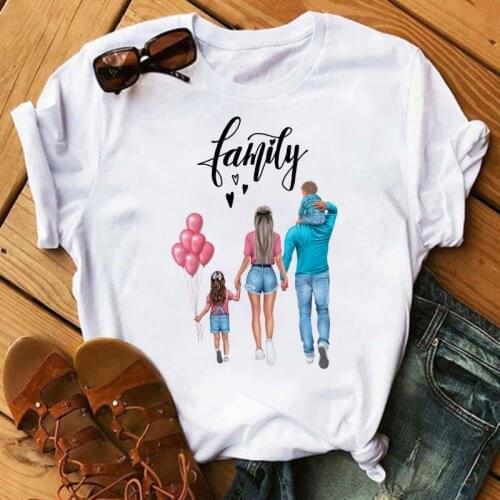 Maycaur New Women T-shirts Summer Funny Happy Family Mama Mom Mother Clothes Graphic T Tshirt Top Lady Print Female Tee T-Shirts