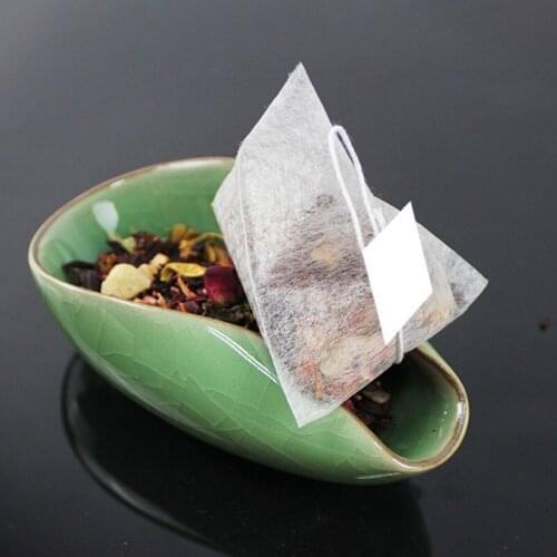 Disposable Heat Seal Filter Tea Bag Corn Fiber White tag Teabag 1000pcs/lot
