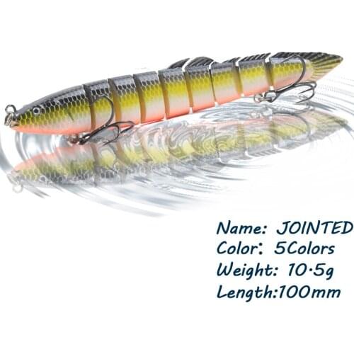 GOBYGO 1PCS 10CM 10.5G Fishing Lure Artificial Bait 9 Segments Double Hook New Super ABS Plastic Minnow Wobblers Fishing Tackle