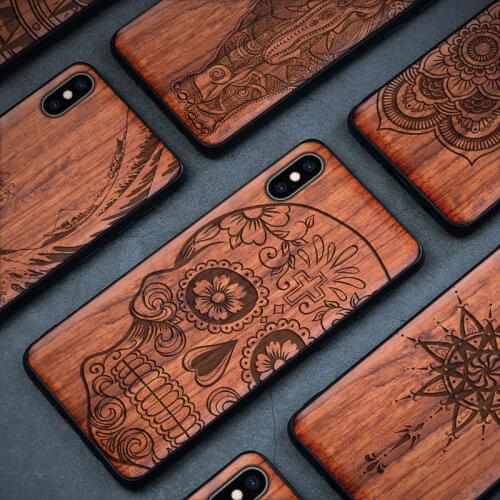 Carveit 3D Carving Real Wood Phone Protective Cases For iPhone X Xr Xs SE 2020 Max Shockproof Wooden Cover Thin Accessories Hull