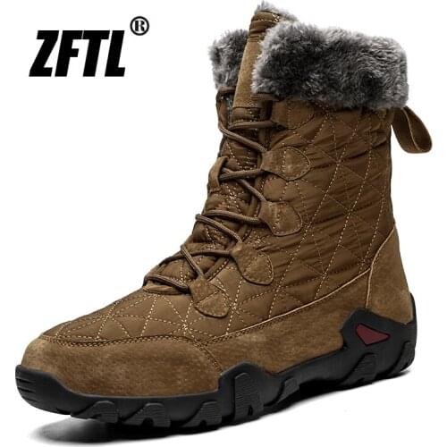 ZFTL NEW mens snow boots mens Winter warm cotton shoes mens Large size lace-up mens outside boots casual men boots 174