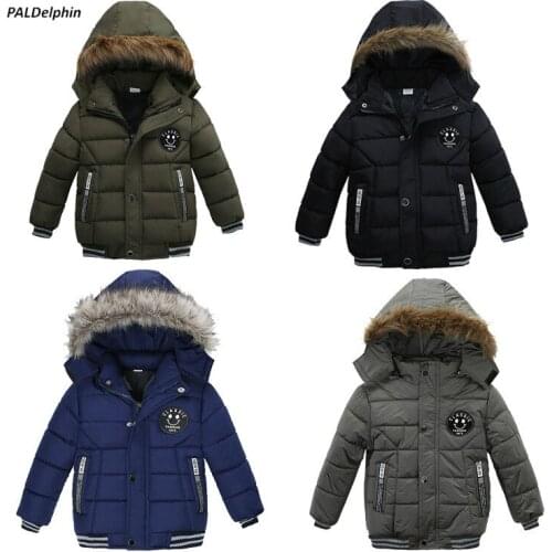 Winter Boys Warm Jacket Christmas Cotton Coat Baby Boy Kids Jacket Lamb Cashmere Kids Hooded Outerwear Infant Children Coat