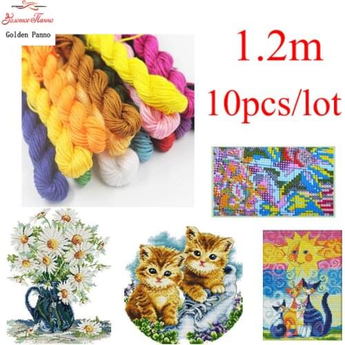 Golden Panno,Multi color DMC150-221 10Pcs/lot 1.2m Length Thread Cross Stitch Cotton Sewing Skeins Embroidery Thread Floss Kit