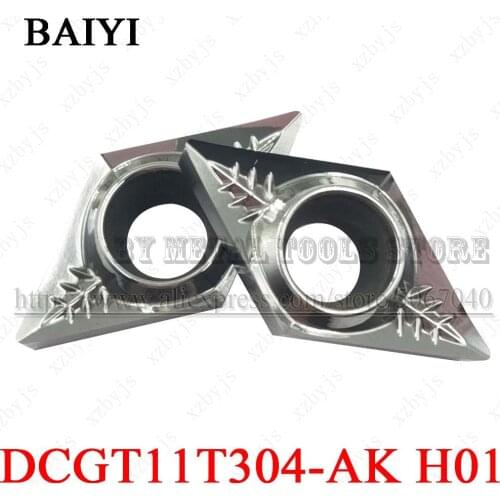10pcs DCGT11T304-AK H01 aluminum inserts cutter lathe tools Cutting Tool CNC turning aluminum blade carbide wood turning tools
