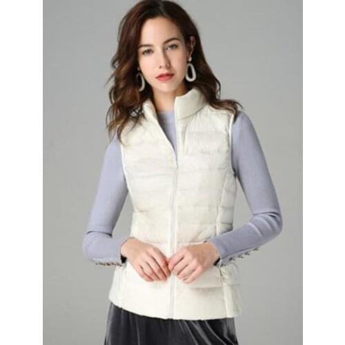 2019 New Women White Duck Down Vest Womens Ultra Light Duck Feather Vest Jacket Plus Size Women Mens Sleeveless Waistcoat Coat