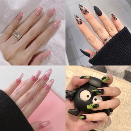 24pcs Snowflake Marble Pink Love Pattern Full Coverage Nails Artificial Fake Nails Suitable For Office Home Square Short