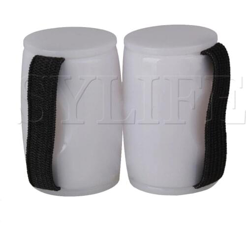 2xUkulele Guitar White Curved Cylindrical Finger Rhythm Sand Shaker Ring 42x26mm