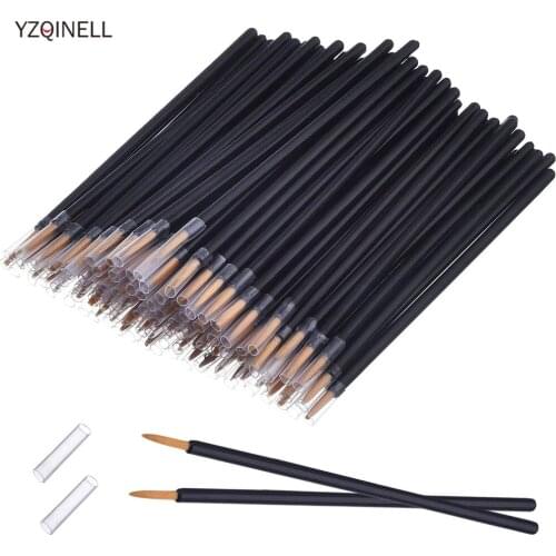 50PCS Makeup Brush Disposable Eyeliner Wand Applicator Cosmetics Eye Liner Professional Brush Man-made fiber brush head