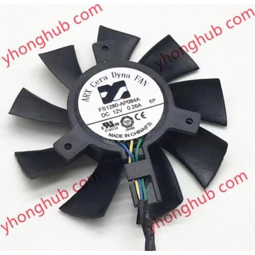 ARX FS1280-AP084A DC 12V 0.26A Dia 75x75mm 4-wire Server Cooling Fan