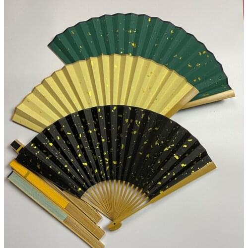 DIY Paper Hand Fan Children Golden Foils Colorful Xuan Paper Fan Chinese Brush Pen Calligraphy Painting Fan DIY Art Supply