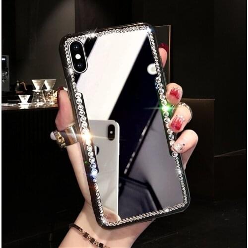 Luxury Bling Rhinestone diamond Phone case for apple iphone 12 Pro Max 11 6 7 8 X XS Max XR Glitter Mirror protection cover