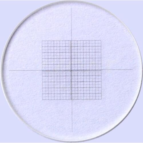 Microscope Eyepiece Lens Micrometer Calibration Slide With Grid cross Scale reticle 0.05mm Calculate Area dust dispersion