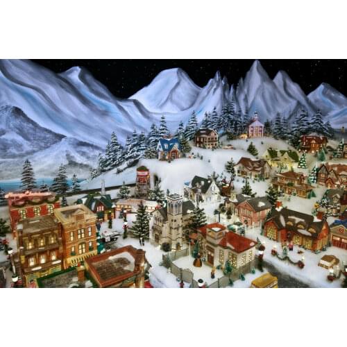 Christmas Village Scene Giant Art Film Print Silk Poster Home Wall Decor 24x36inch