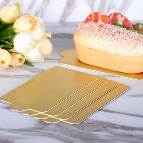 Mini Cardboard Cake Bases 100pcs Golden Mousse Cake Boards Cake Paper Plates Dessert Board Base Grease For Wedding Birthday