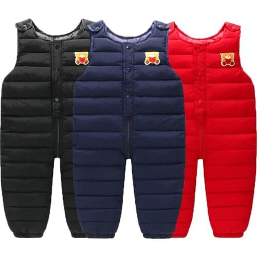 2021 New Autumn Winter Cotton Childrens Pants WarmBaby Girls and Boys Overalls Thicken Baby Jumpsuits Kids Trousers 0-4 Years