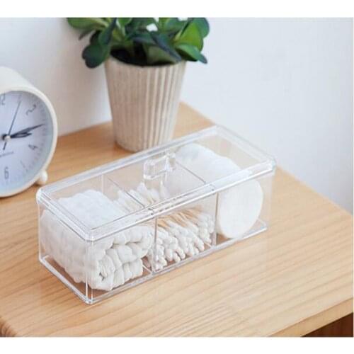 Makeup Cotton Box Makeup Remover Cotton Swab Storage Box Transparent Acrylic Cosmetic Box Desktop Clutter Organizing Storage Box