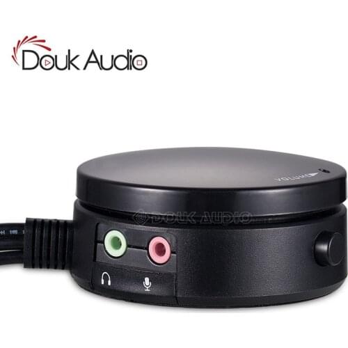 Mini 3.5mm Computer Volume Control Headset/Speaker Audio Switch with Microphone