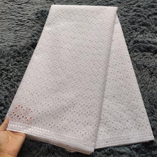 MIQIER 2021High Quality African Nigerian Tulle Lace Fabric Swiss Cotton Damask Embroidery White Wedding Party Dress 5Yards