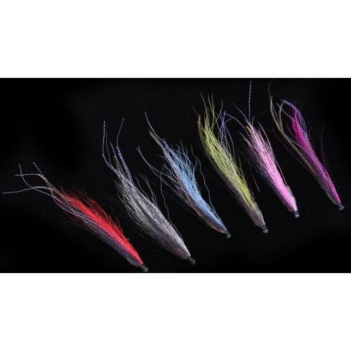 6 Pieces Tube Fly Fishing Saltwater Flies Streamer Steelhead Salmon Striper Musky Trout Tied on 25mm/50mm Plastic