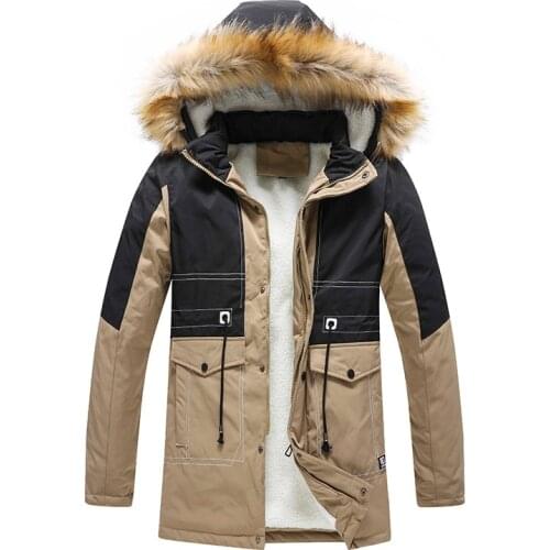 Winter Men Fleece Lined Coats 2021 Brand Mens Casual Long Warm Jacket Patchwork Windbreaker Overcoat Thicken Hooded Parkas 4XL