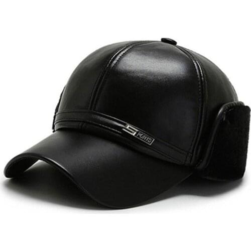Middle-aged Elderly Mens Winter Warm Hat Cold-proof Baseball Caps Earmuffs Hats Adjustable Size Simple Casual Brand Cap Dad Hat