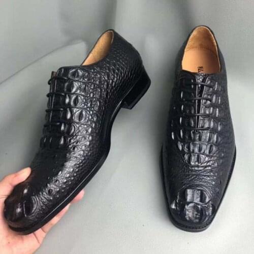 Wanexing authentic crocodile skin skull male Dress shoes business Mens shoes fashion trend crocodile leather men shoes