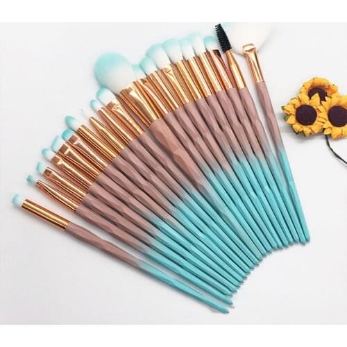 20Pcs Diamond Makeup Brushes Set Powder Foundation Blush Blending Eye Shadow Lip Cosmetic Beauty Make Up Brush Tool Kit
