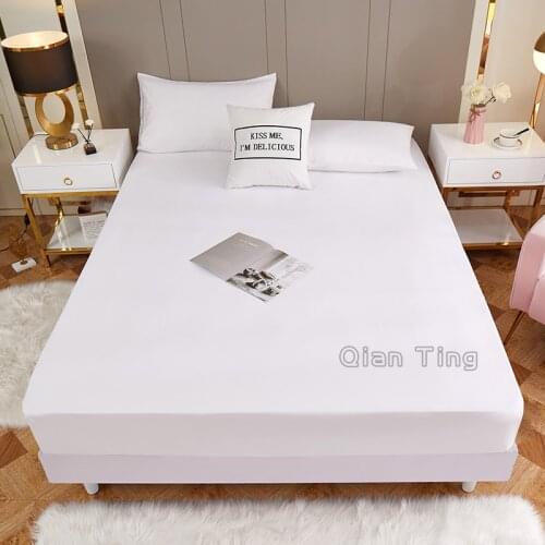 New Product 3pcs 100%Polyester Solid Fitted Sheet Mattress Cover Four Corners With Elastic Band Bed Sheet And Pillowcases