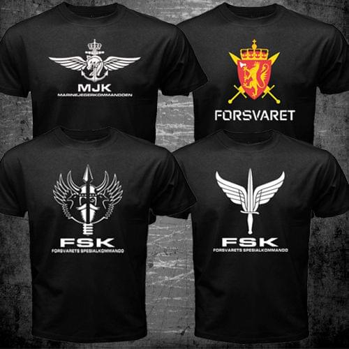 Norwegian Norway FSK Special Forces Forsvarets Spesialkommando Navy Army Men T-shirt SHORT Casual tshirt