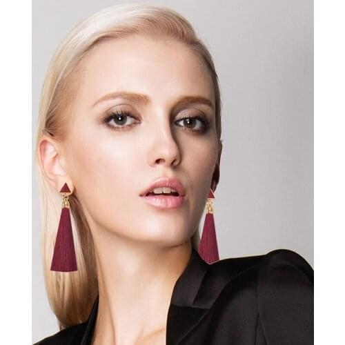 New Fashion Charm Bohemian Long Geometric Tassel Pendant Womens Girls Party Retro Ethnic Multicolor Earrings Jewelry