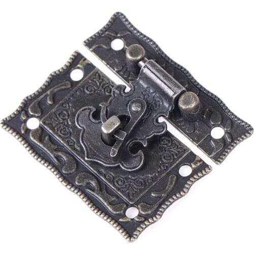 New 1pcs 51*43mm Antique Lock Box Suitcase Toggle Latch Buckles Wooden Box Lock Bronze Tone Home DIY Wood Working