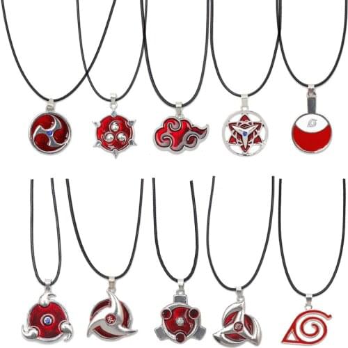 Anime Necklace Trinket Jewelry Men Women goth Charm Leather Rope Pendants Necklaces Red Cloud Choker collier Boys Girls Gift