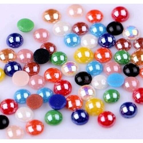 Polaris AAAAA 42 Colors Half Round Hotfix Rhinestone Ceramic Pearl ss10/ss16/ss20/ss30 Rhinestones Iron-on For Garment Accessory