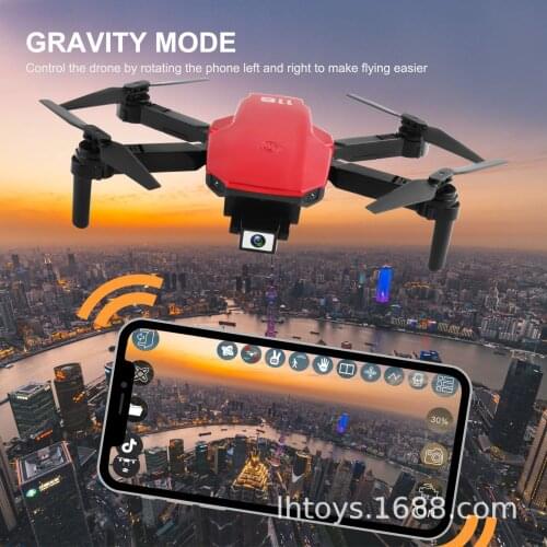 Folding quadcopter dual high-definition 8K camera optical flow positioning remote control drone airplane model